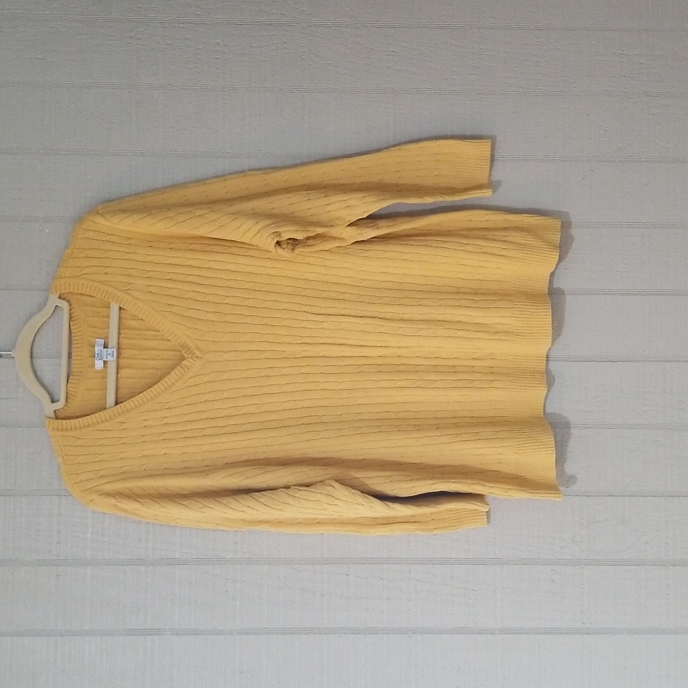 Croft & Barrow mustard yellow sweater size 2x